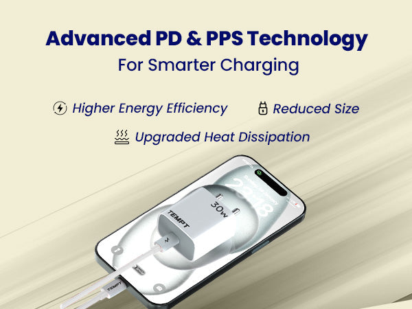 tempt bolt 30w pd pps charger with advance technology