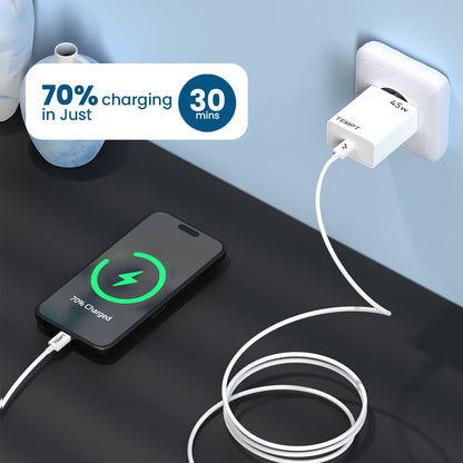 Tempt Bolt 45W Super Fast Charging USB C Adapter Phone Charger
