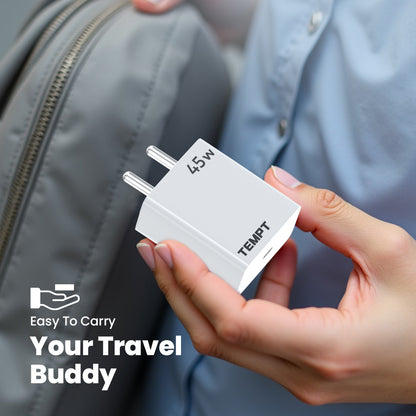 Tempt Bolt 45W Portable USB C Charger Travel Adapter Phone Charger
