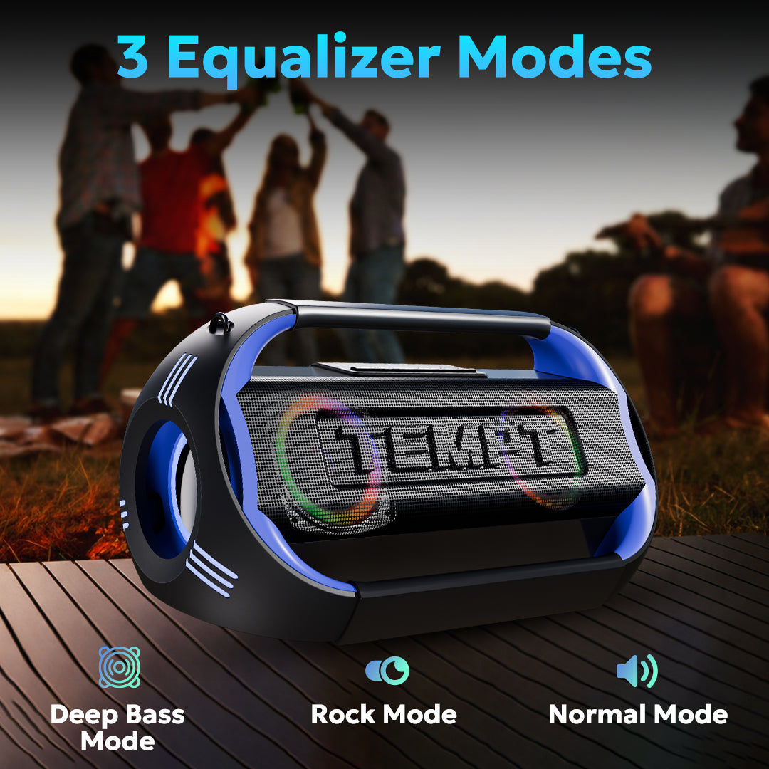 Tempt Boombuddy Blue 3 Equalizer Modes Portable BT Speaker Smart Bluetooth Speaker