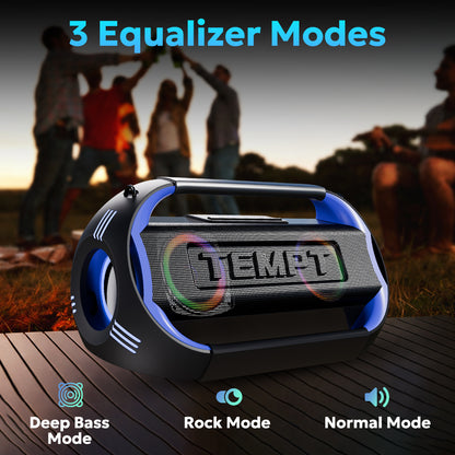 Tempt Boombuddy Blue 3 Equalizer Modes Portable BT Speaker Smart Bluetooth Speaker