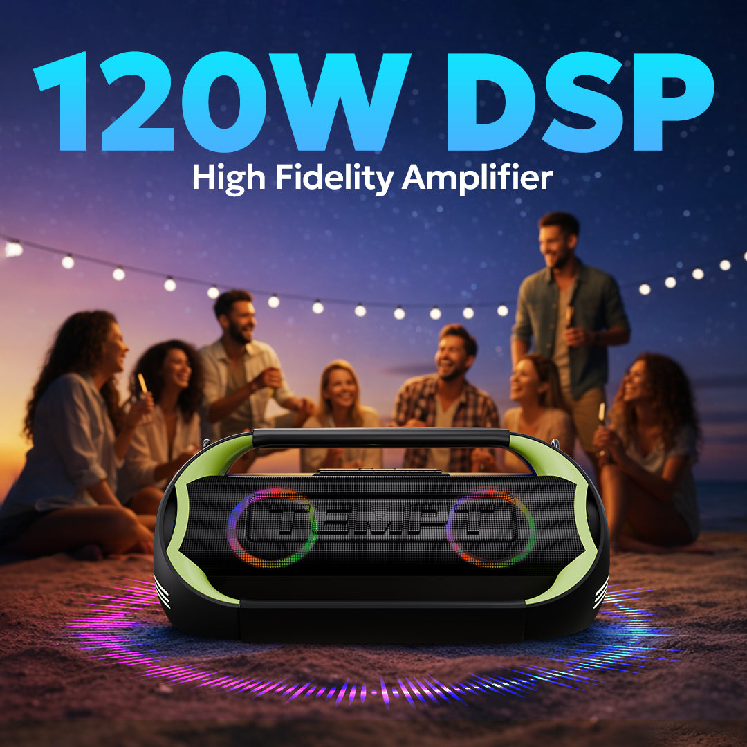Tempt Boombuddy 120W DSP High Fidelity Portable Bluetooth Speaker Wireless Speaker