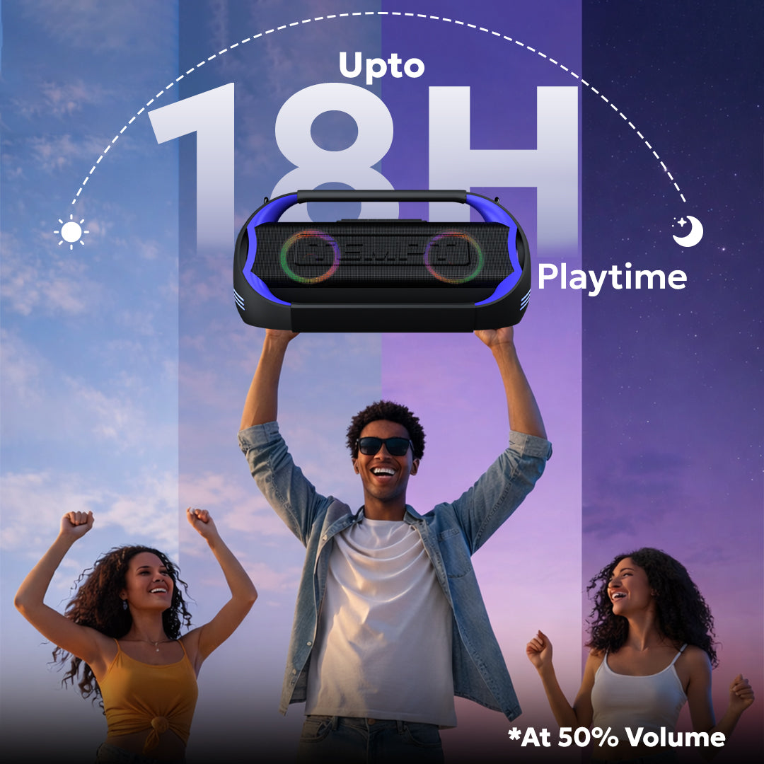 Tempt Boombuddy Blue 18 Hour Battery Portable Bluetooth Speaker Best Portable Speaker