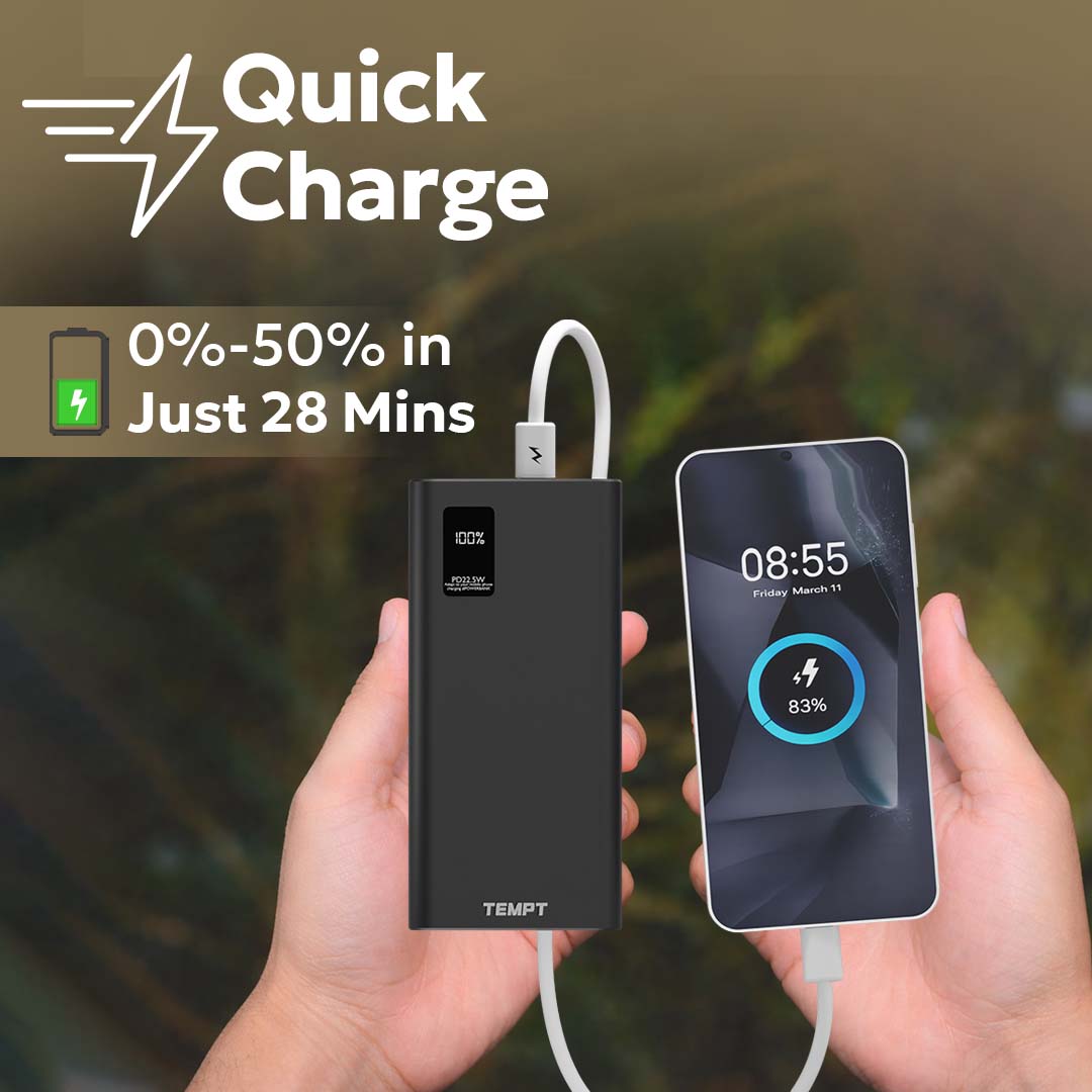 Tempt Booster Pro 20K 22.5W Fast Charging Power Bank Portable Charger