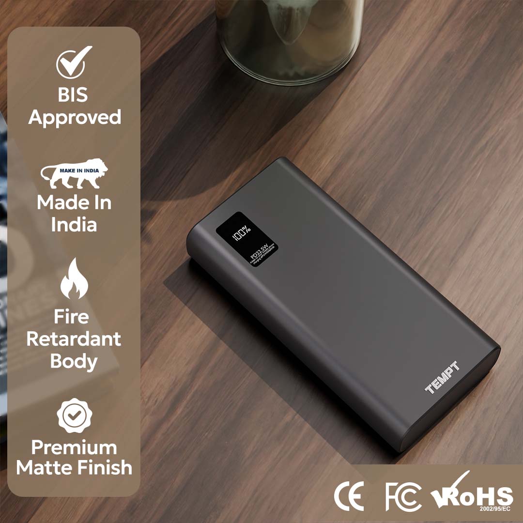 Tempt Booster Pro 20K BIS Certified Safety Protection Power Bank Charger Power Banks