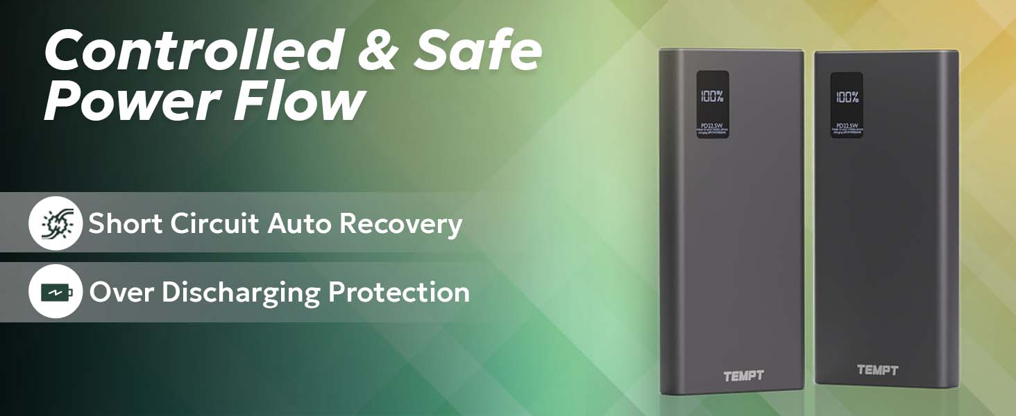 Tempt Booster Pro 10K Safe Power Flow Charging Protection Mobile Power Bank