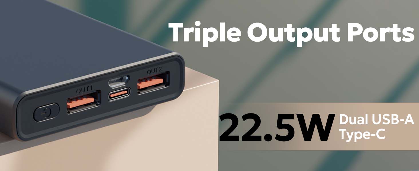 Tempt Booster Pro 10K Triple Output Ports Fast Charging Mobile Power Bank