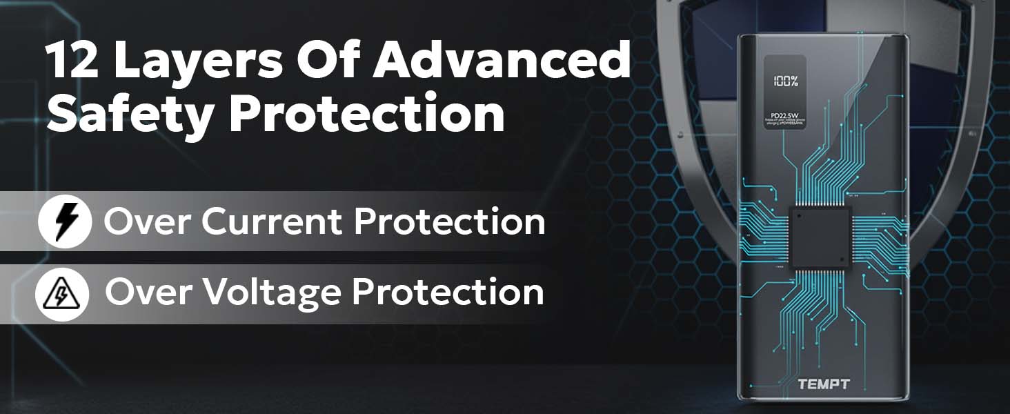 Tempt Booster Pro 20K Advanced Safety Protection Fast Charging Power Bank Power Bank