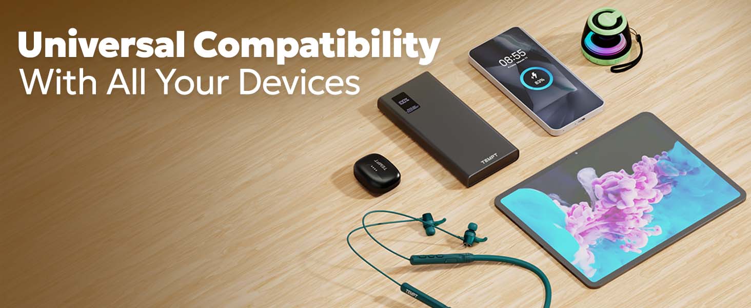 Tempt Booster Pro 20K Universal Compatibility Portable Charger For All Devices Power Bank