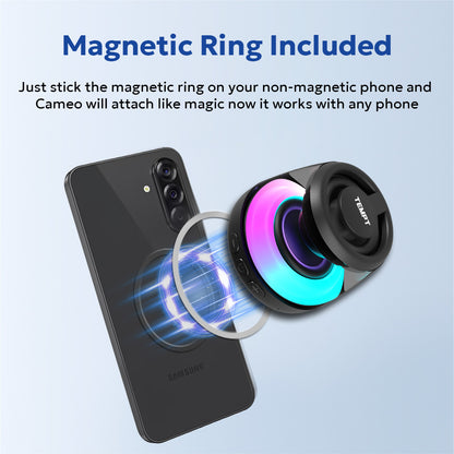  Tempt Cameo Magnetic Ring Compatible Bluetooth Mini Speaker Mobile Speaker