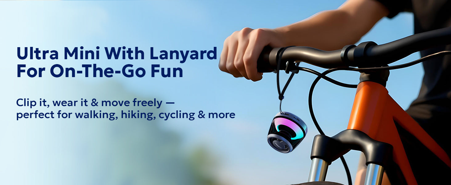 Tempt Cameo Ultra Mini Portable Bluetooth Speaker with Lanyard Small Speaker