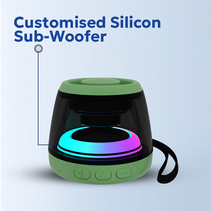 Tempt Cameo Green Silicon Subwoofer Deep Bass Bluetooth Mini Speaker Sound Box Speaker