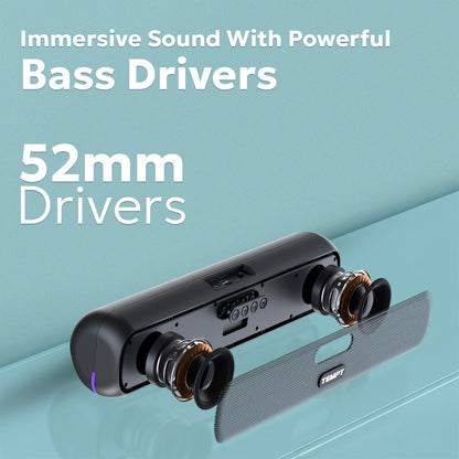 Tempt CineBar Portable Soundbar with Dual Bass Drivers Soundbar