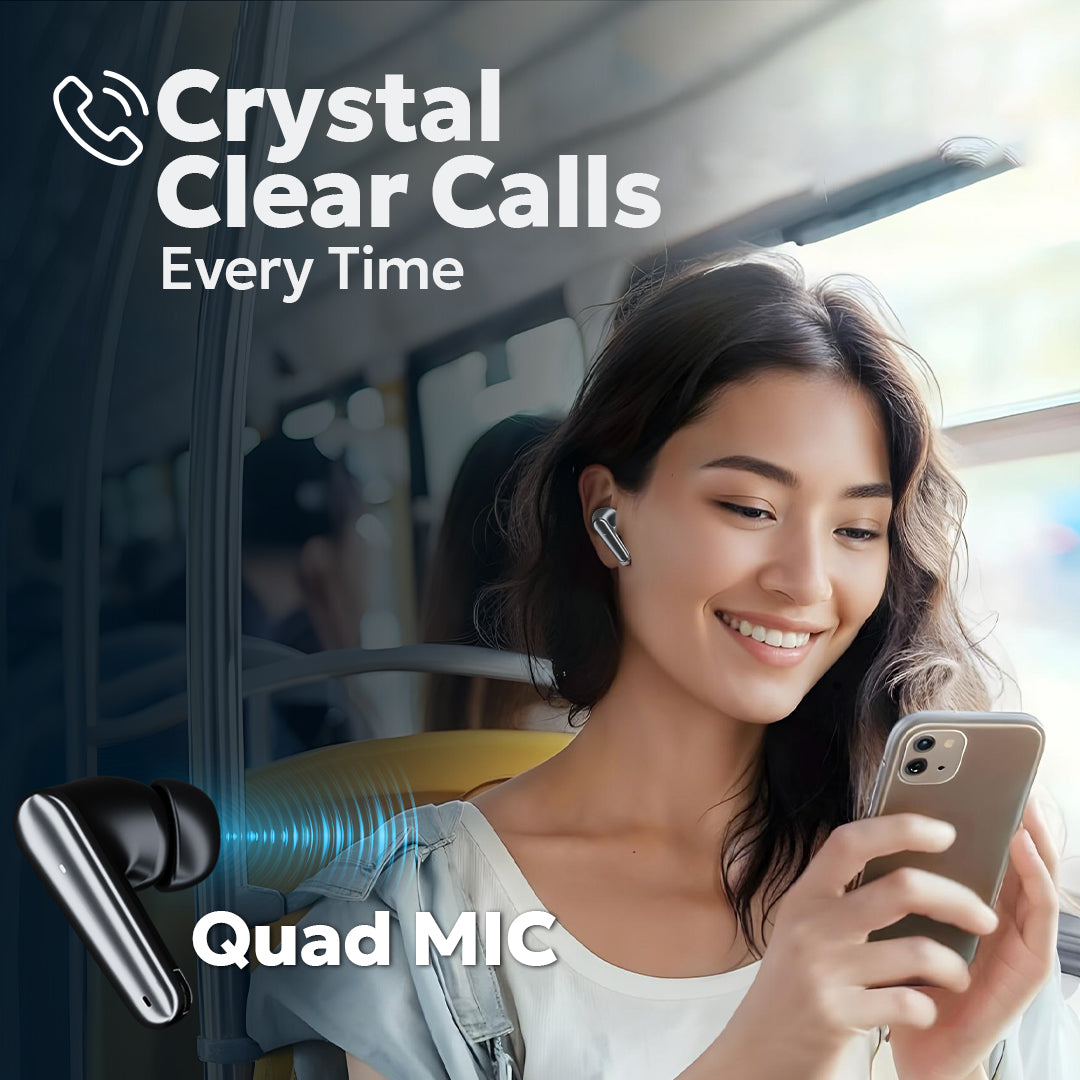 Tempt CultPro Quad Mic Crystal Clear Calls Bluetooth Earbuds Best Earbuds For Calls