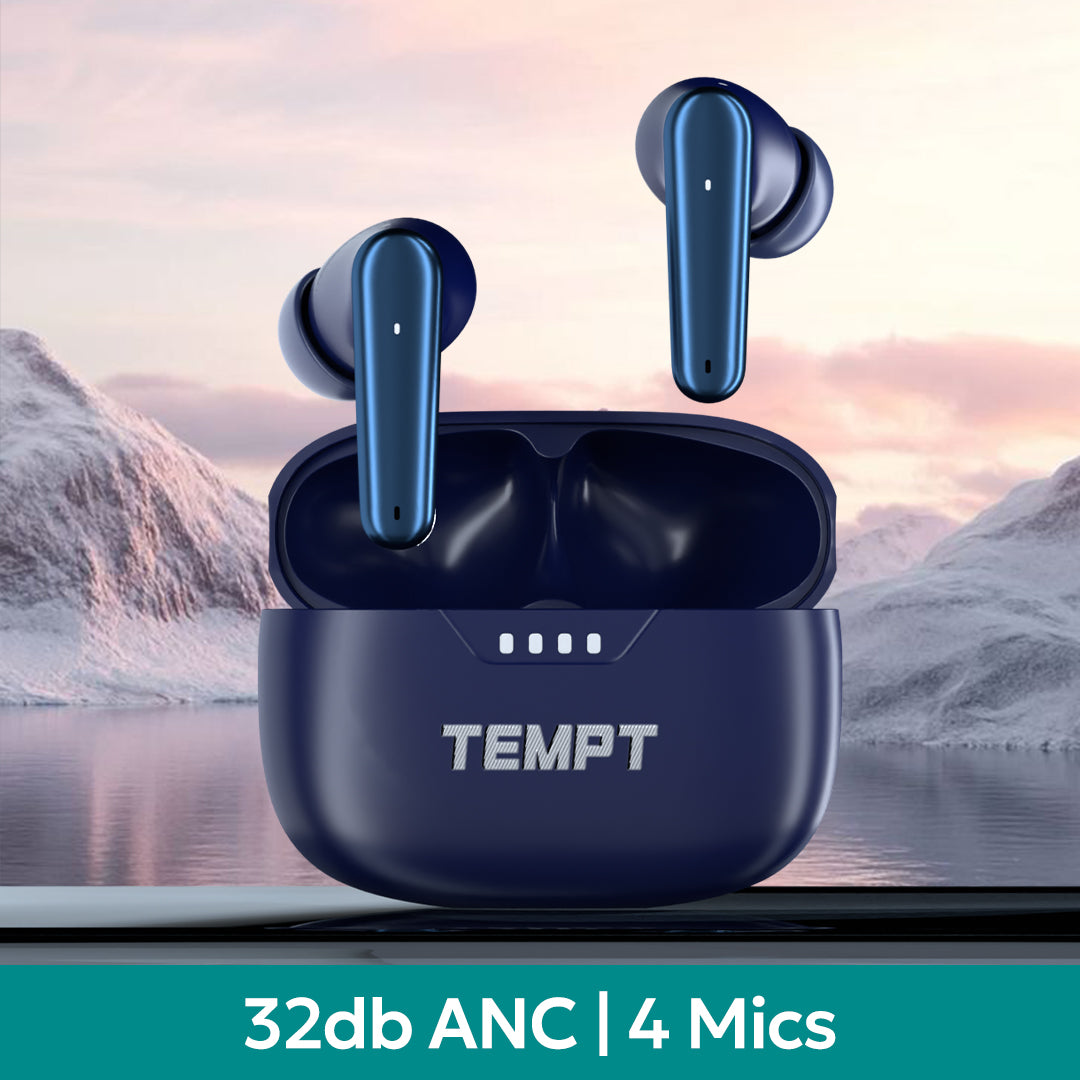 Tempt CultPro ANC Quad Mic Wireless Earbuds Bluetooth Earbuds