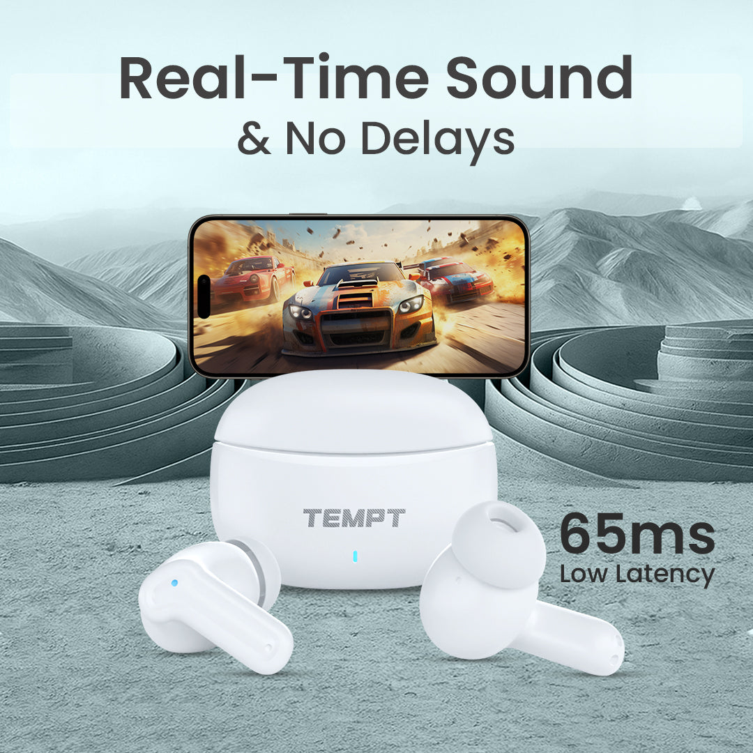 Tempt Dots Pro 65ms Low Latency Gaming Wireless Earbuds