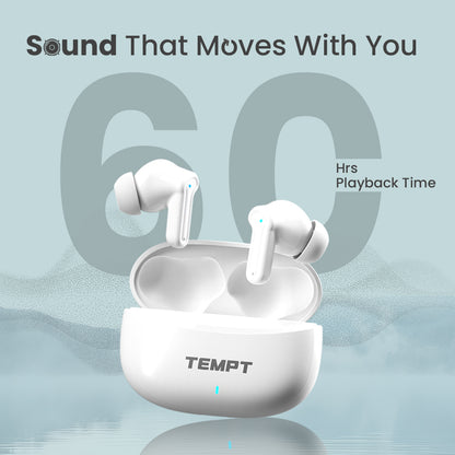 Tempt Dots Pro 60 Hours Playback Long Battery Wireless Earbuds