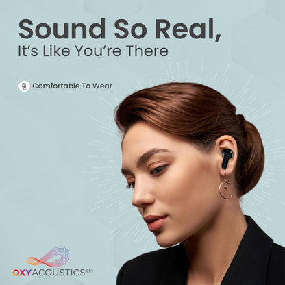 Tempt Dots Pro OxyAcoustics Clear Sound Black Wireless Earbuds