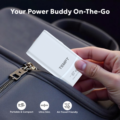 Tempt Elite Travel X Slim Charger Travel Friendly USB C Adapter Portable Phone Charger