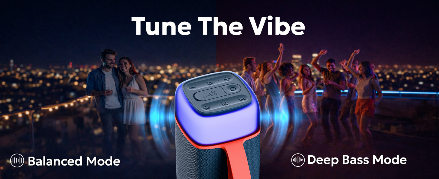 Tempt Enigma bt speaker with dual equalizer modes and RGB controls portable speaker
