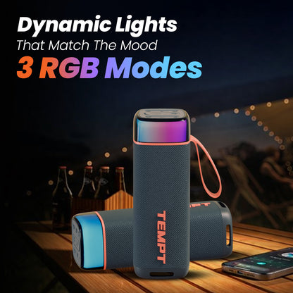 Tempt Enigma RGB Dynamic Lights Portable Wireless Bluetooth Speaker
