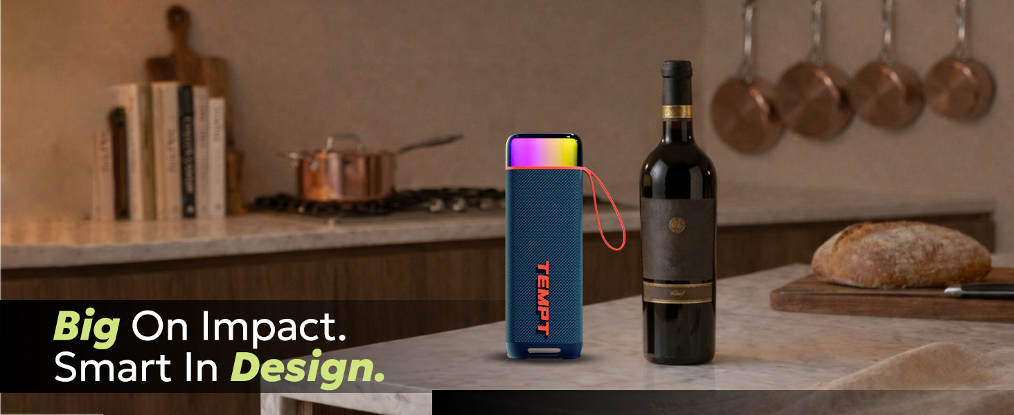 Tempt Enigma small bluetooth speaker with big impact smart design portable speaker