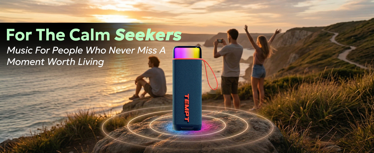 Tempt Enigma wireless bluetooth speakers for calm music and relaxing outdoor moments