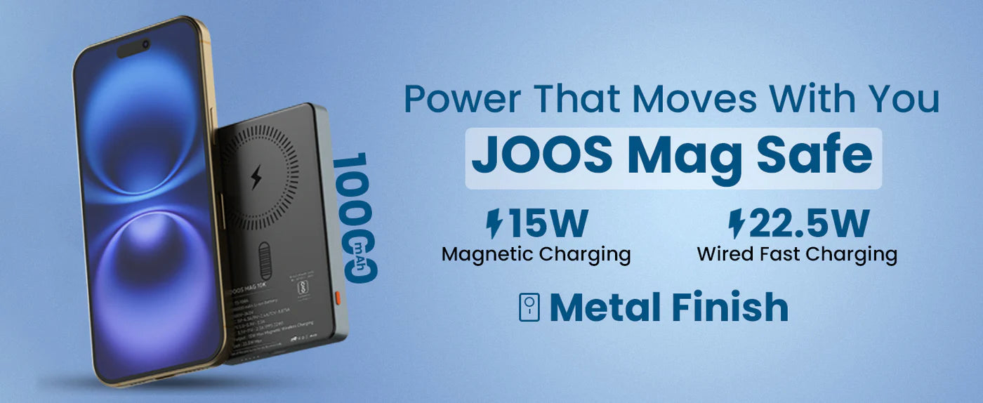 Tempt Joos Mag 10K 10000mAh Metal Finish Fast Charging Power Bank Portable Charger