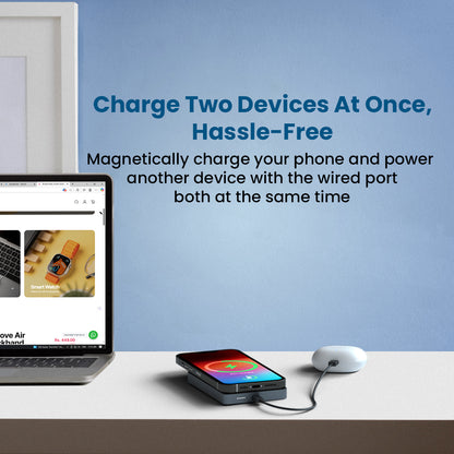 Tempt Joos Mag 10K Dual Device Charging Wireless Power Bank Portable Charger