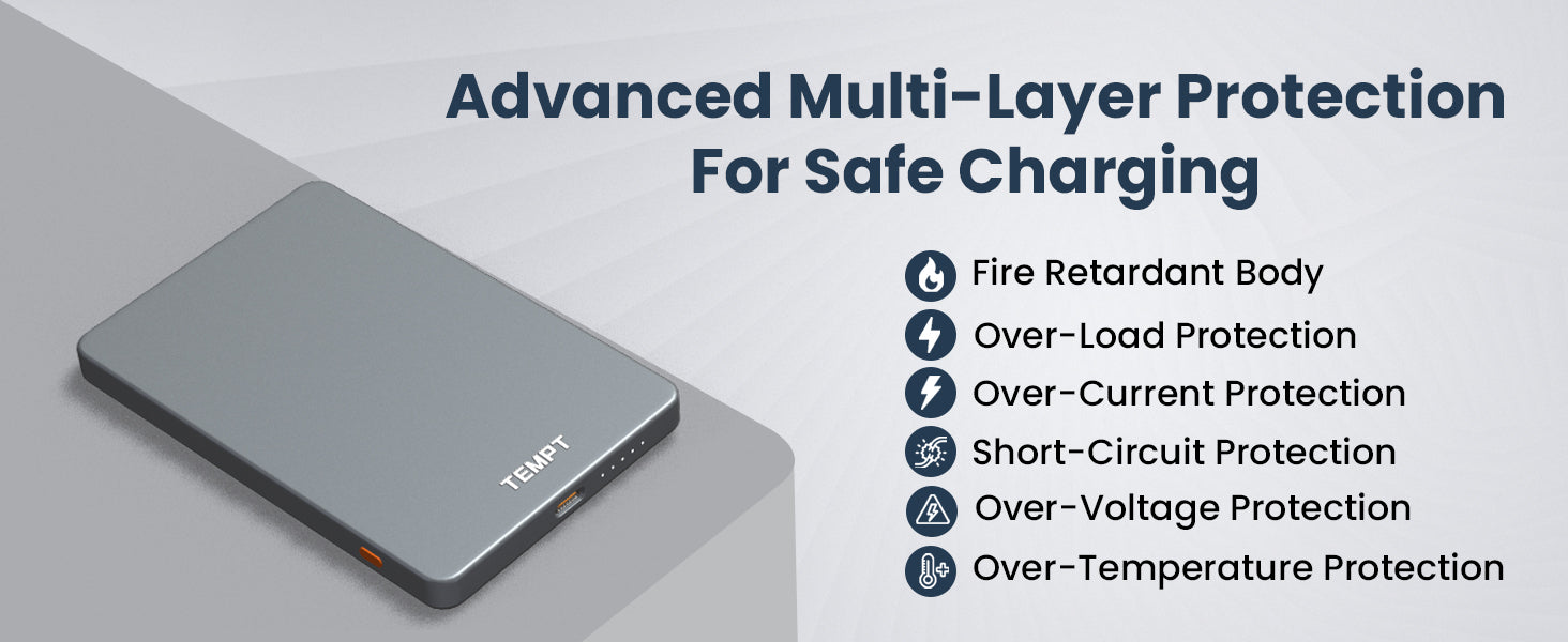 Tempt Joos Mag 5K Multi Layer Safety Protection Power Bank Portable Charger