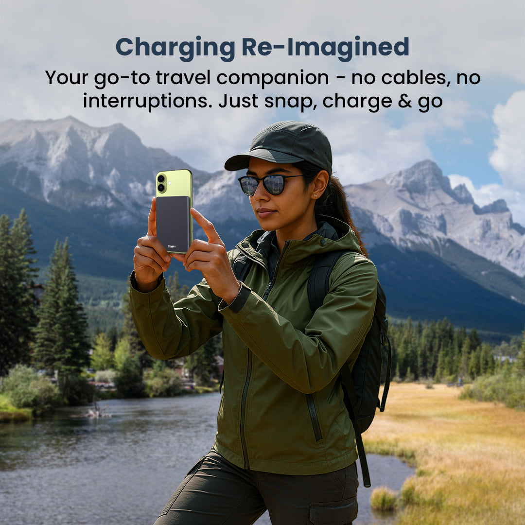 Tempt Joos Mag 5K Travel Friendly Wireless Power Bank Portable Phone Charger