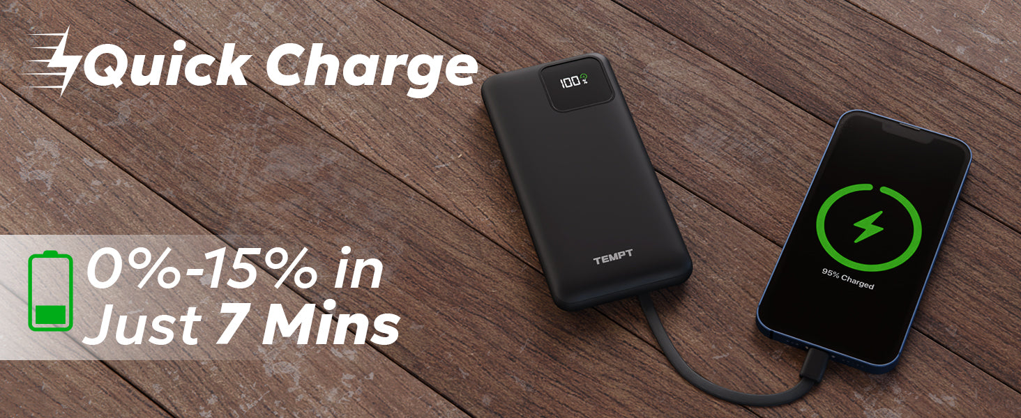 Tempt Joos QCPD 10K Quick Charge Fast Charging Phone Power Bank