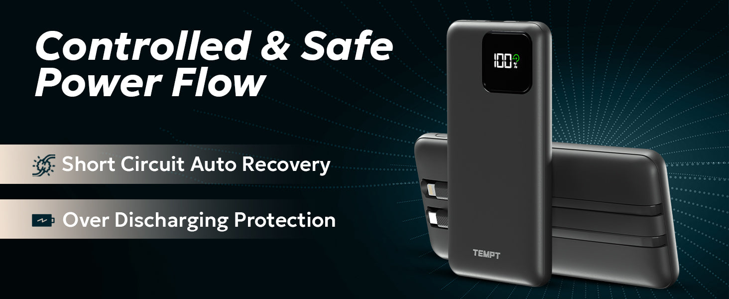 Tempt Joos QCPD 10K Safe Power Flow Charging Protection Power Bank
