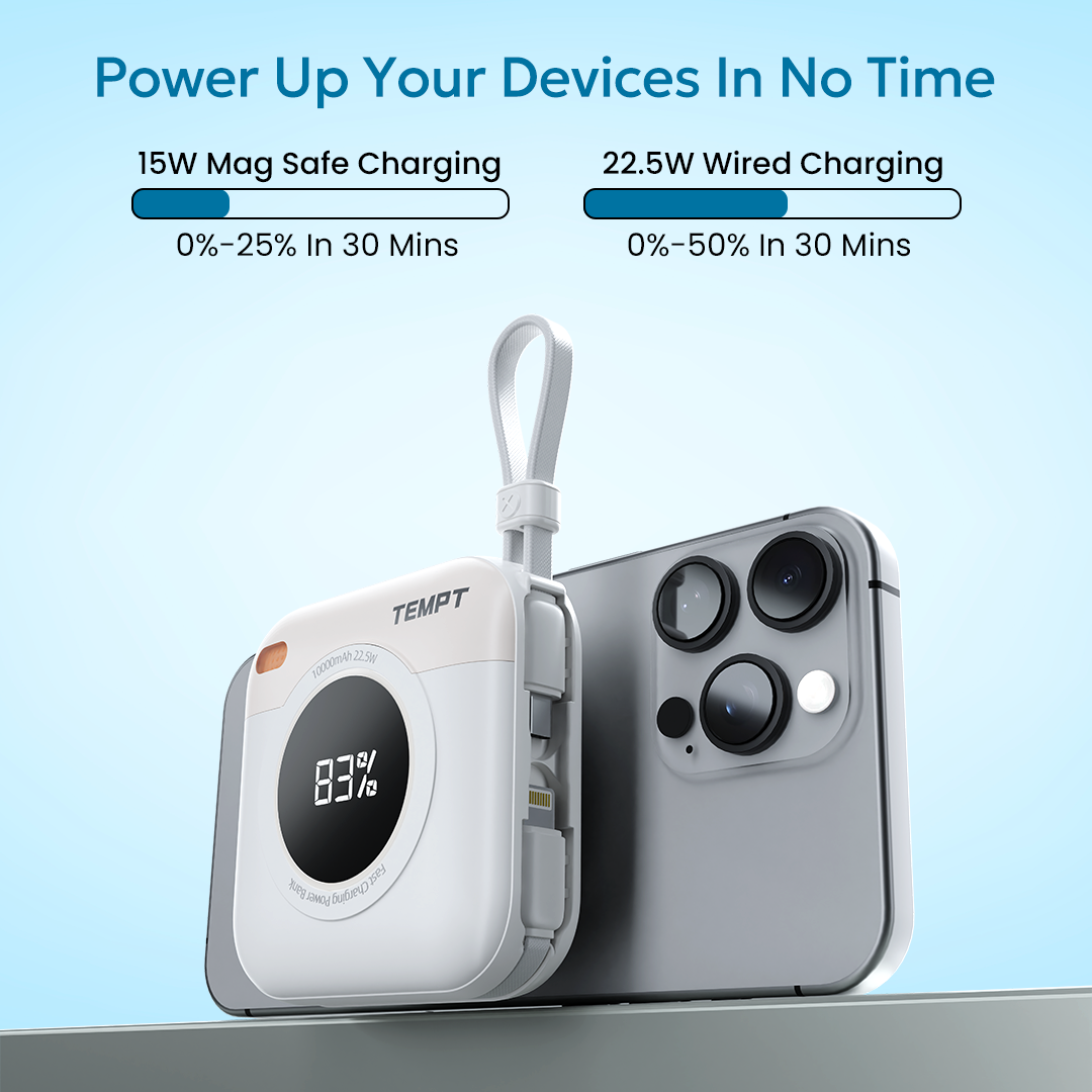 Tempt MagMini Fast Charging Power Bank 22.5W Power Bank Charger
