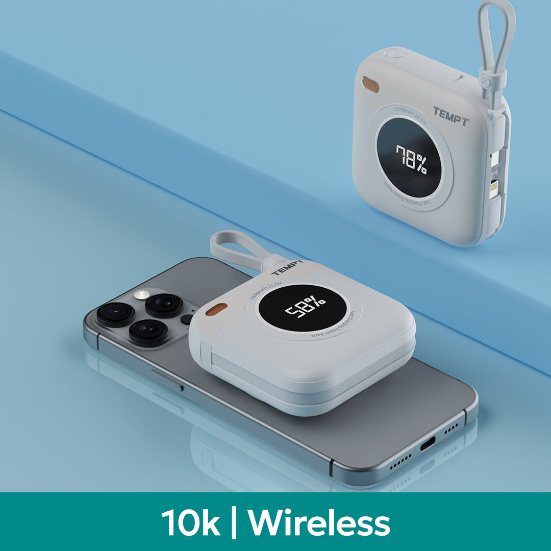 Tempt MagMini Mobile Power Bank Portable Charger Best Power Banks 10000 mAh capacity and wireless charging
