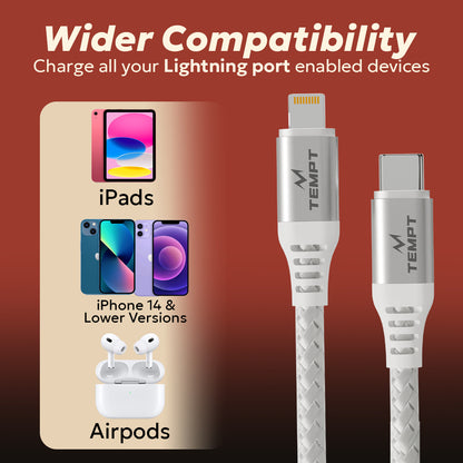 Tempt NOVA 27W Multi Device Charging Cable Wider Compatibility Cable