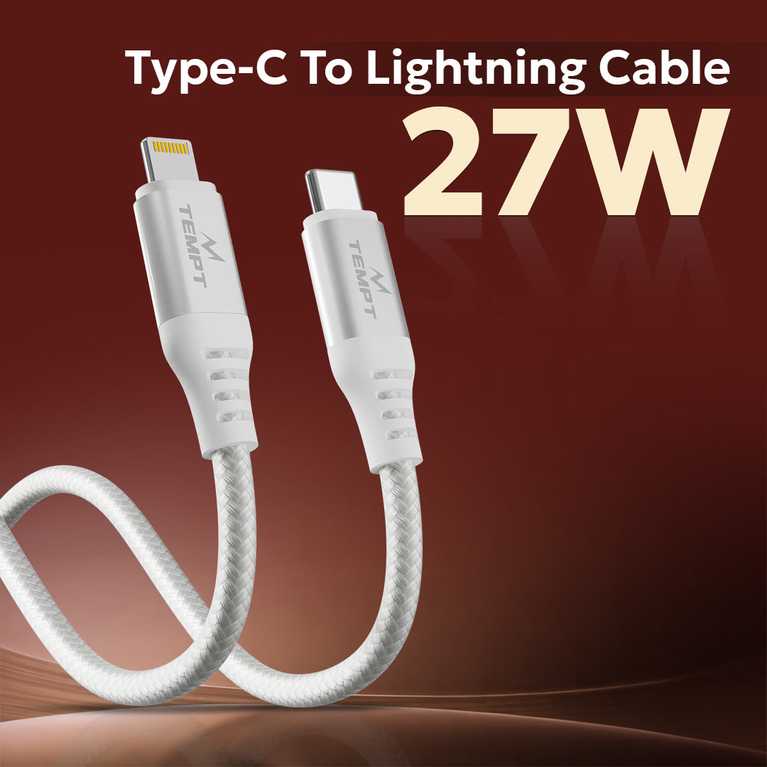 Tempt NOVA 27W Type C to Lightning Cable Product Hero Cable