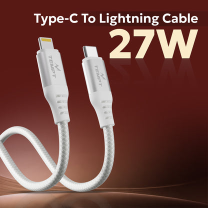 Tempt NOVA 27W Type C to Lightning Cable Product Hero Cable