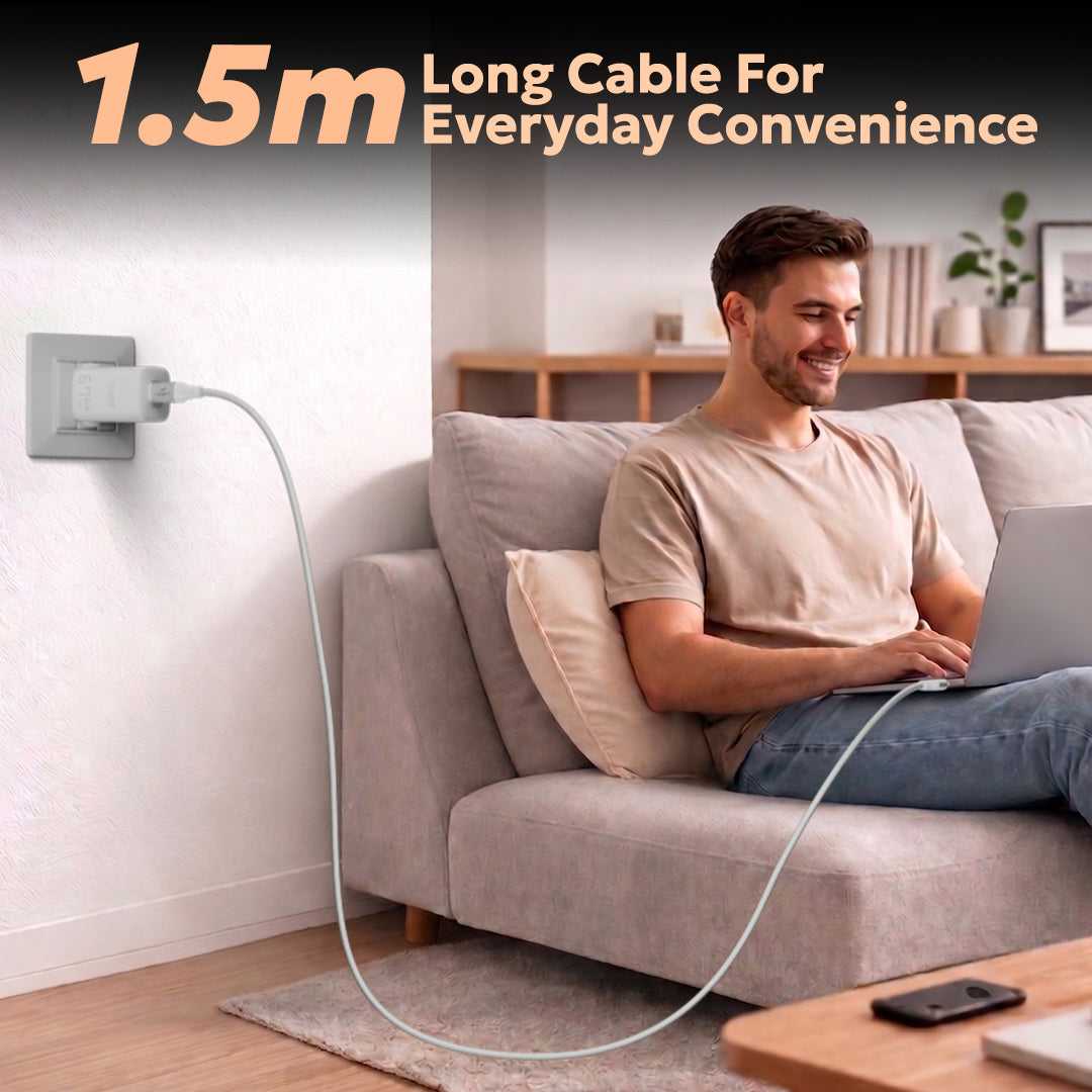 Tempt NOVA 65W Charger Cable 1.5m Long Cable for Everyday Convenience Cable 
