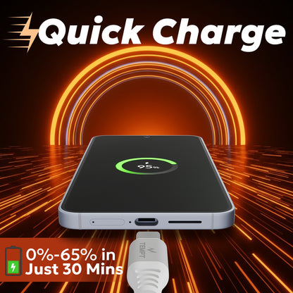 Tempt NOVA 65W Quick Charge Cable 0 to 65 Percent in 30 Mins Fast Charging Cable