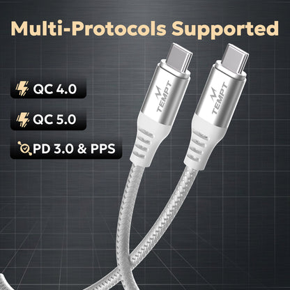 Tempt NOVA 65W Quick Charge Cable Multi Protocol Support PD 3.0 PPS QC 4.0 Cable
