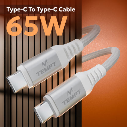  Tempt NOVA 65W Type C to Type C Cable 65W Fast Charging Cable