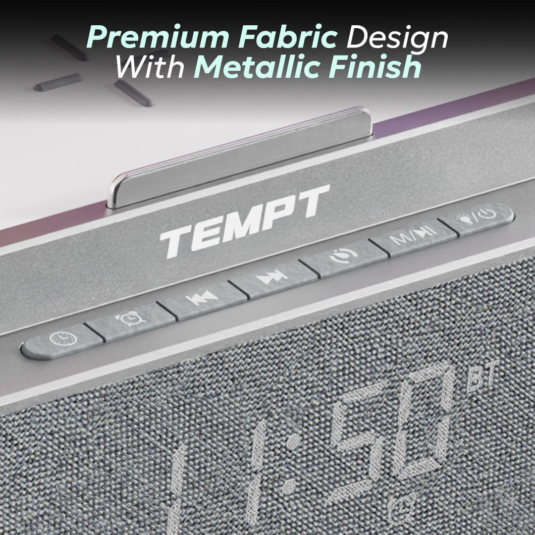Tempt Privee Fusion Bluetooth Speaker with Premium Fabric Design and Metallic Finish Wireless Speakers