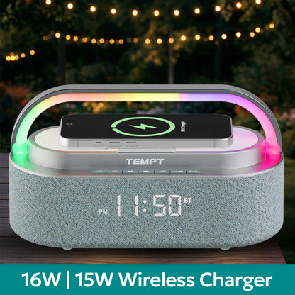 Tempt Privee Fusion Wireless Bluetooth Speaker with 15W Fast Wireless Charging Portable Speaker