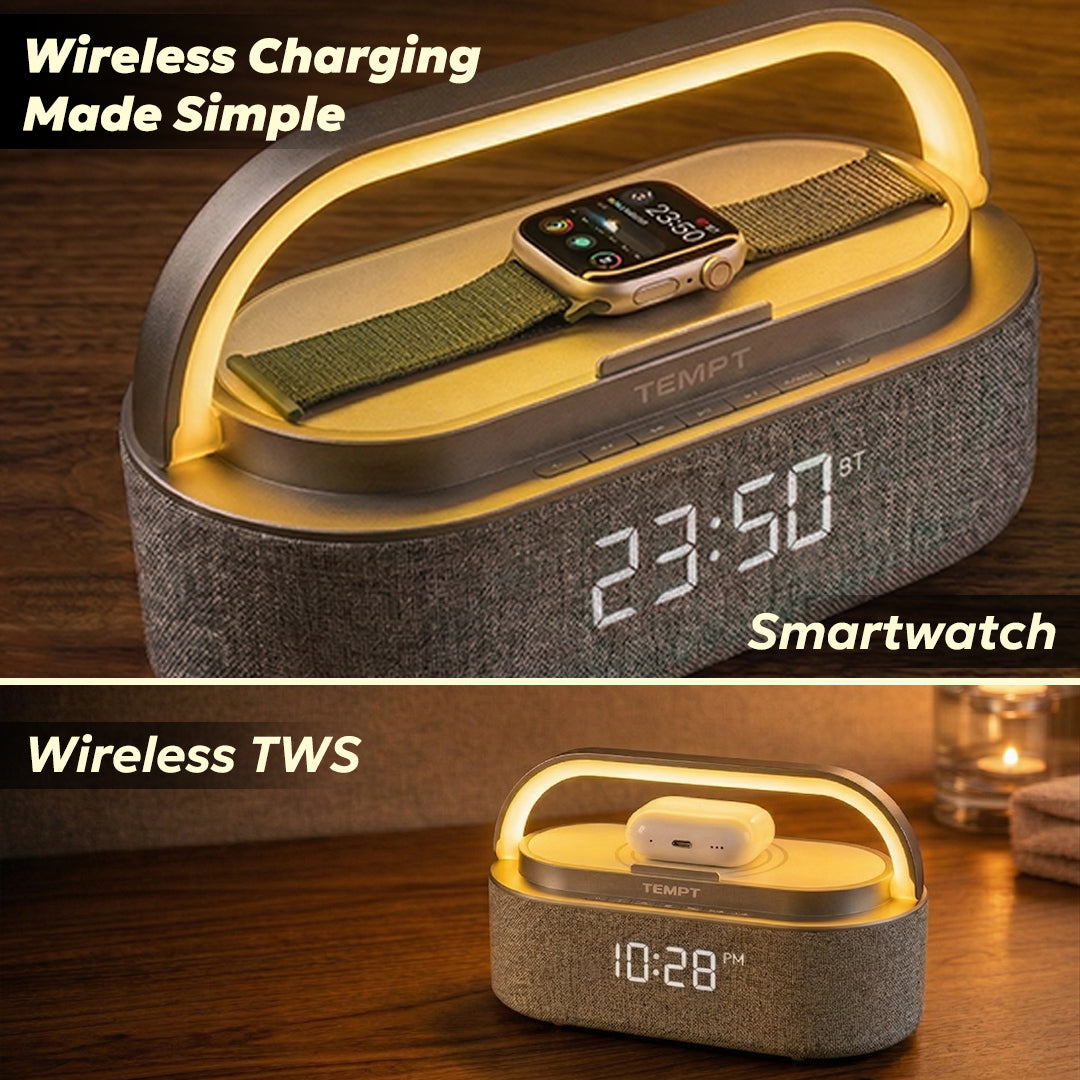 Tempt Privee Fusion Wireless Bluetooth Speaker with Wireless Charging for Smartwatch and TWS Wireless Speakers