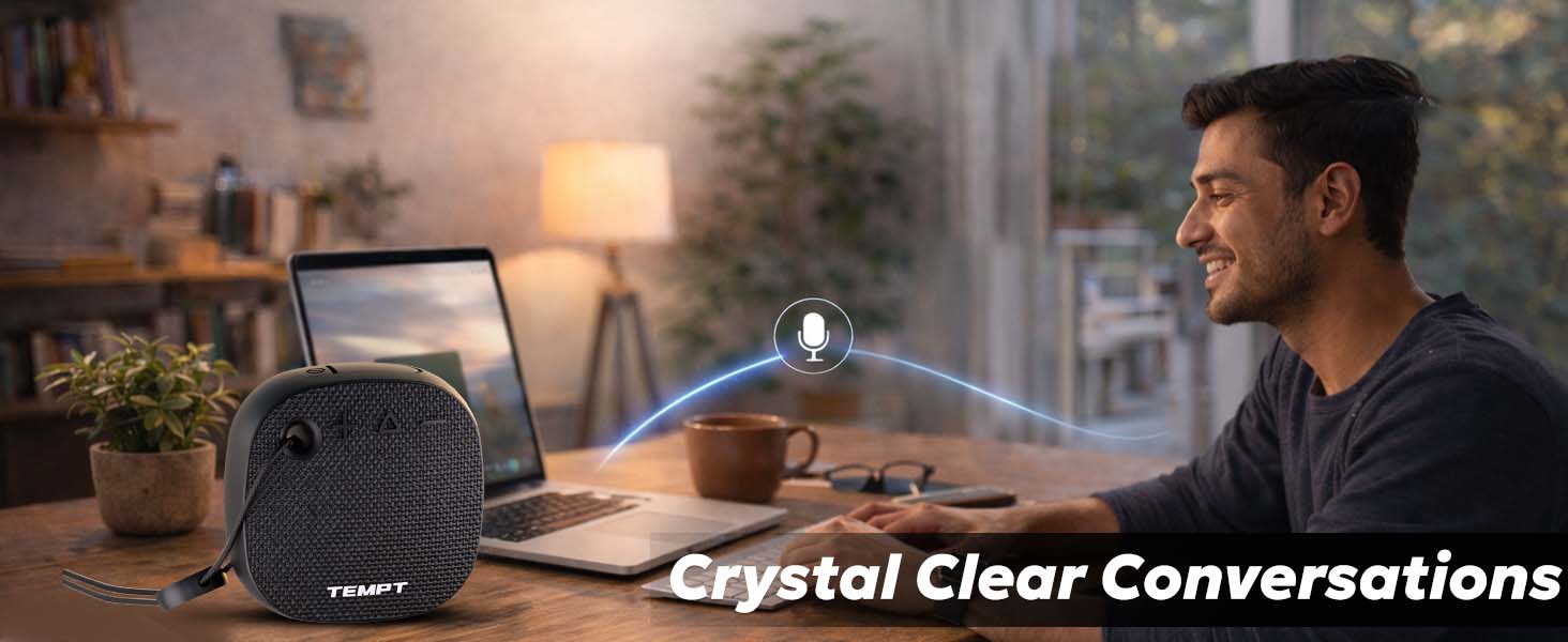 Tempt Rebel Air Built in Microphone Hands Free Calling Bluetooth Speaker