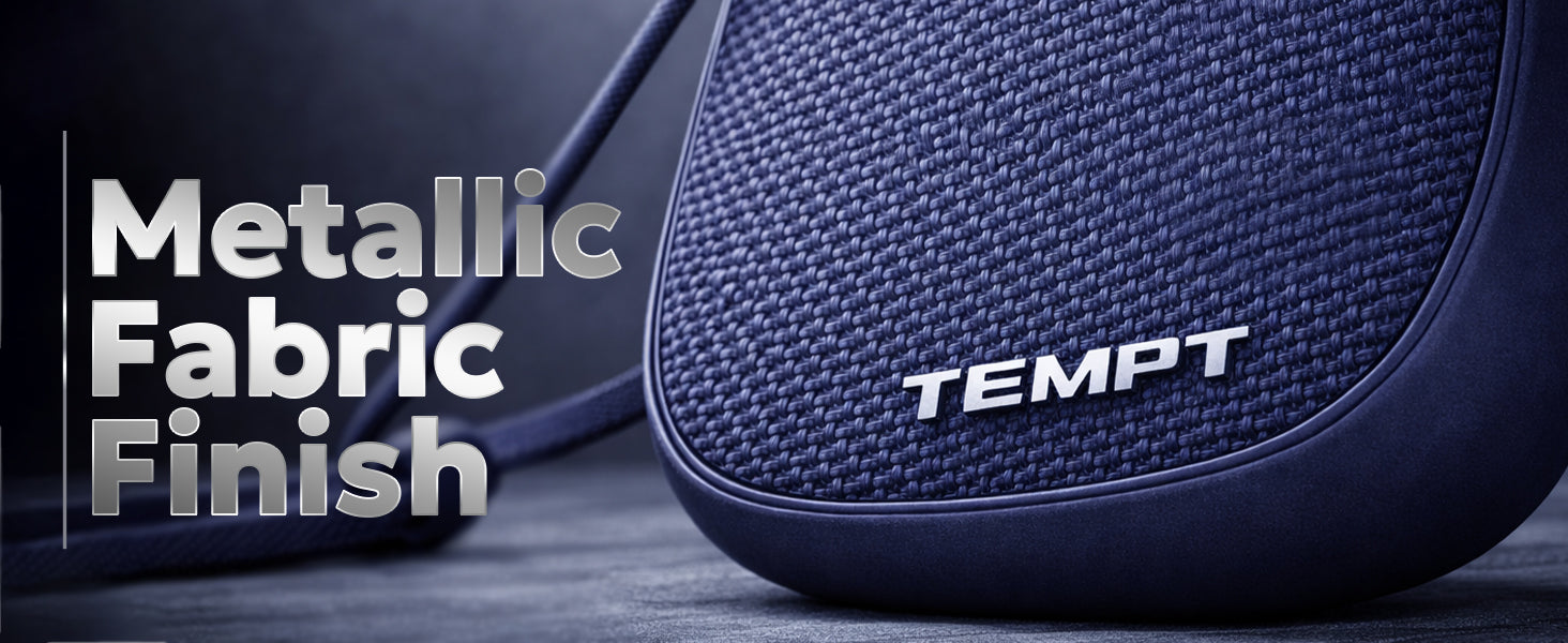 Tempt Rebel Air Metallic Fabric Finish Portable Bluetooth Speaker