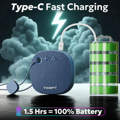 Tempt Rebel Air Type-C Fast Charging Portable Bluetooth Speaker