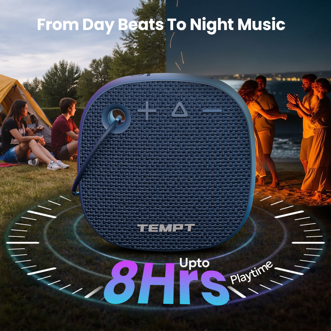 Tempt Rebel Air Portable Bluetooth Speaker with 8 Hours Battery Playtime