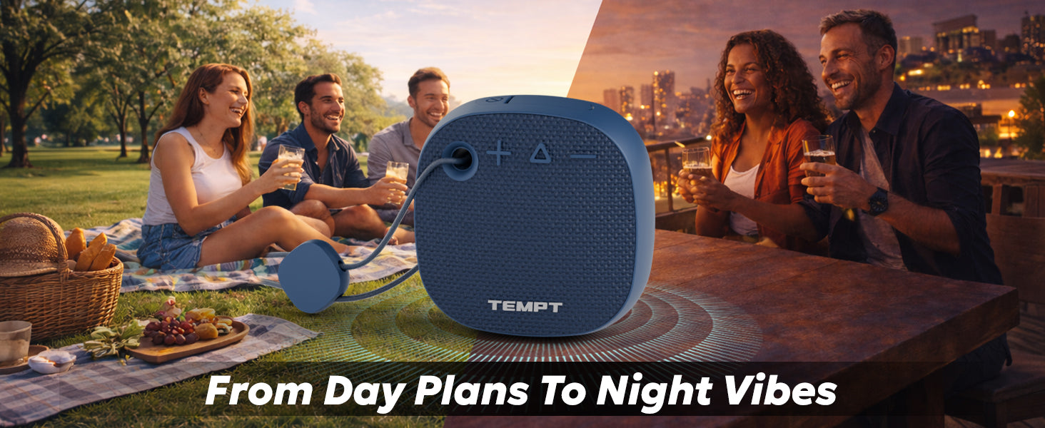 Tempt Rebel Air Portable Bluetooth Speaker for All Day Music Listening
